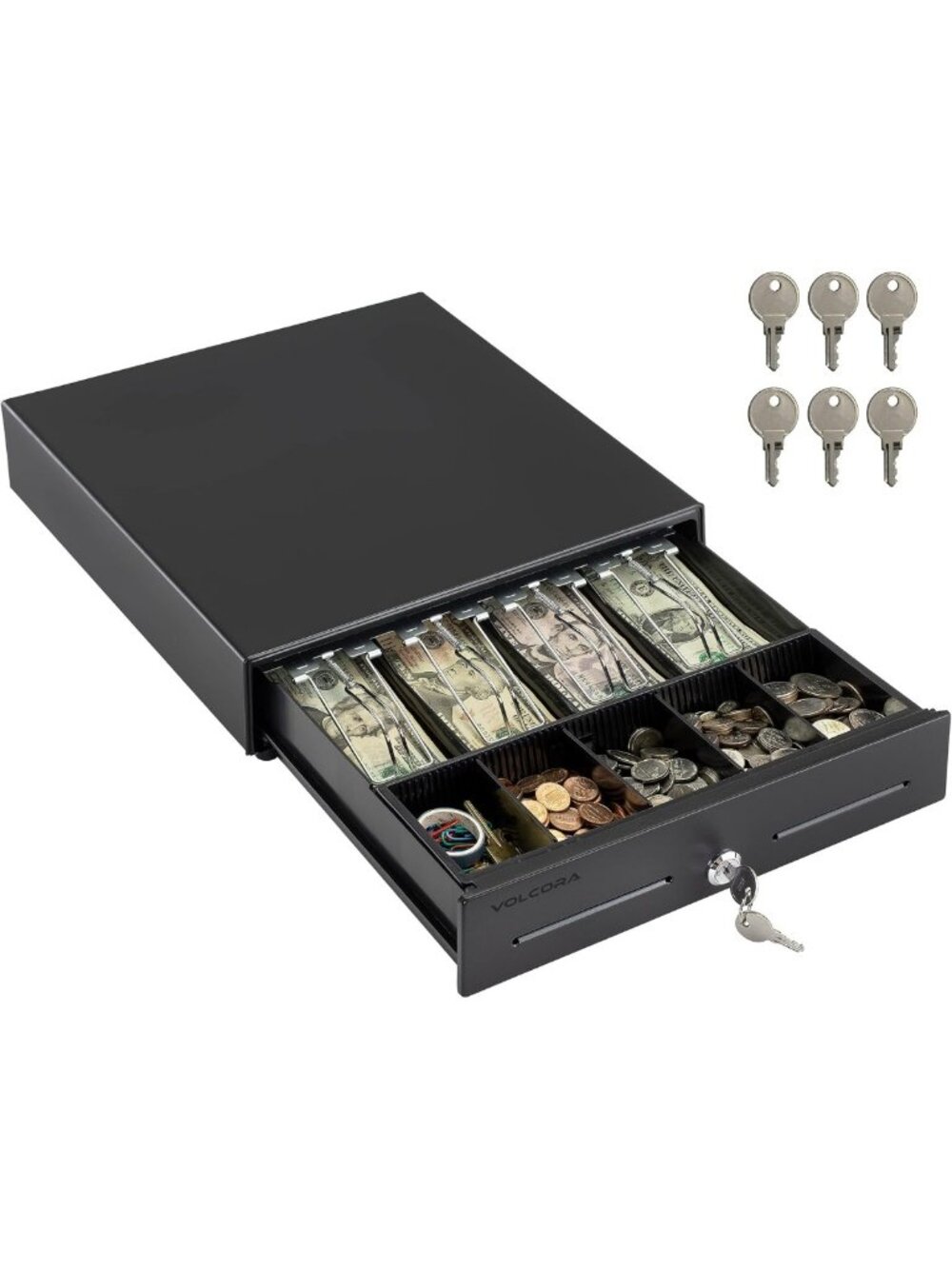 13” Electronic Cash Register Drawer for POS System - 4 Bill & 5 Coin Tray